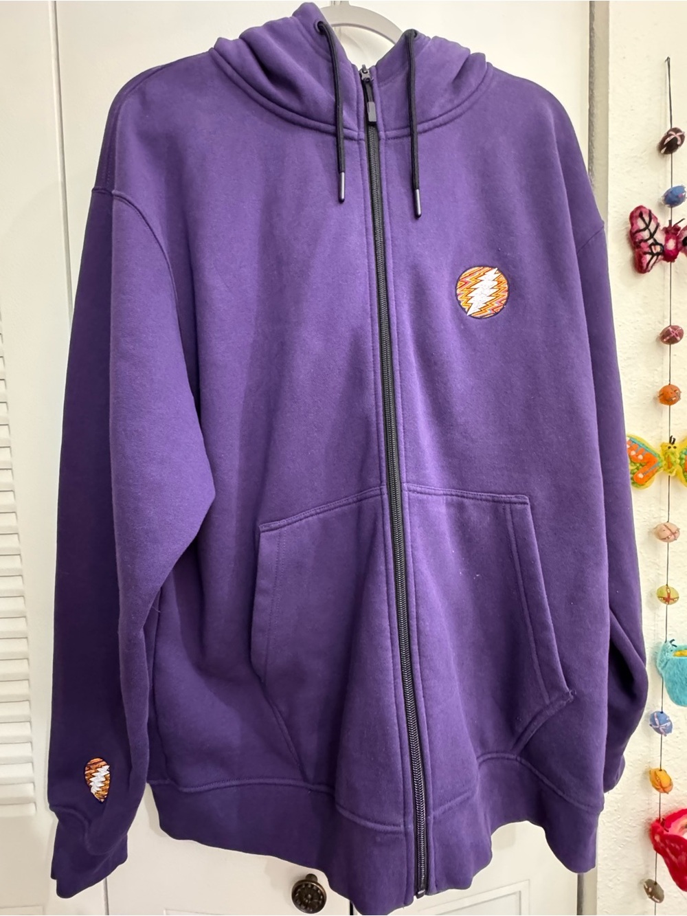 Section 119 Grateful Dead Bolt Patch Zip Hoodie